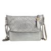 Chanel  Gabrielle  medium model  shoulder bag  in silver quilted leather - 360 thumbnail