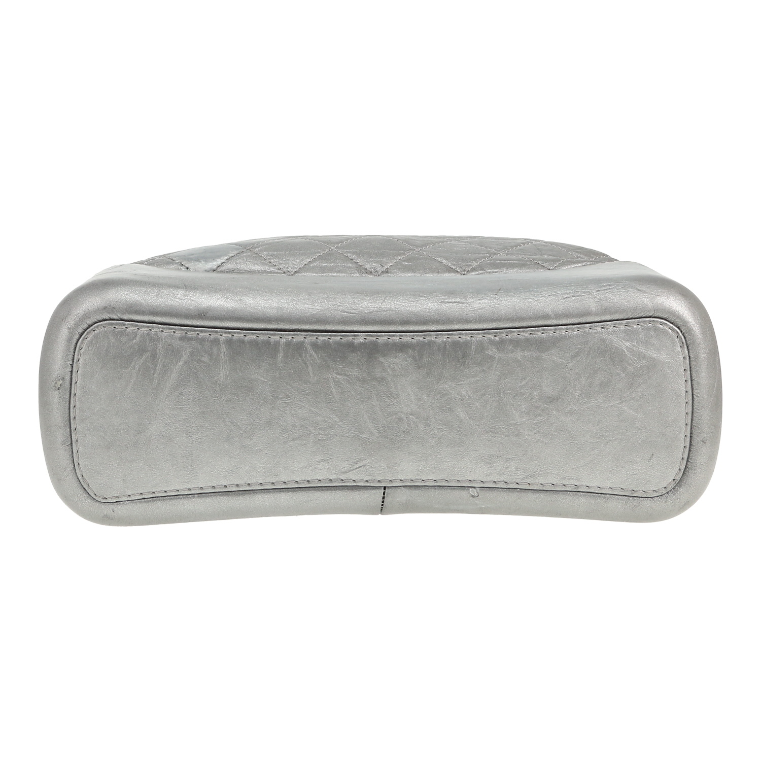 Borsa a tracolla Chanel  Gabrielle  modello medio  in pelle trapuntata argento - Detail D1