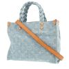 Bolso Cabás Louis Vuitton   en lona denim Monogram azul y cuero natural - 00pp thumbnail