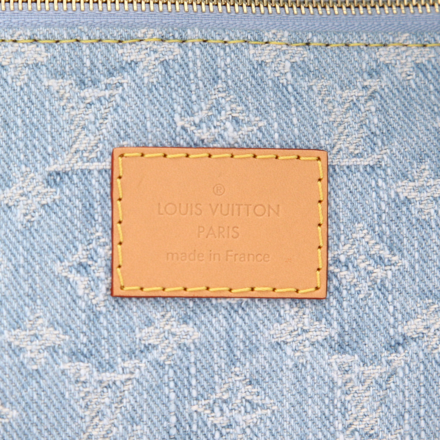 Louis Vuitton   shopping bag  in blue monogram denim canvas  and natural leather - Detail D2