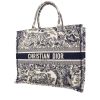 Dior  Book Tote shopping bag  in blue and beige canvas - 00pp thumbnail