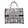 Sac cabas Dior  Book Tote en toile bleue et beige - 360 thumbnail