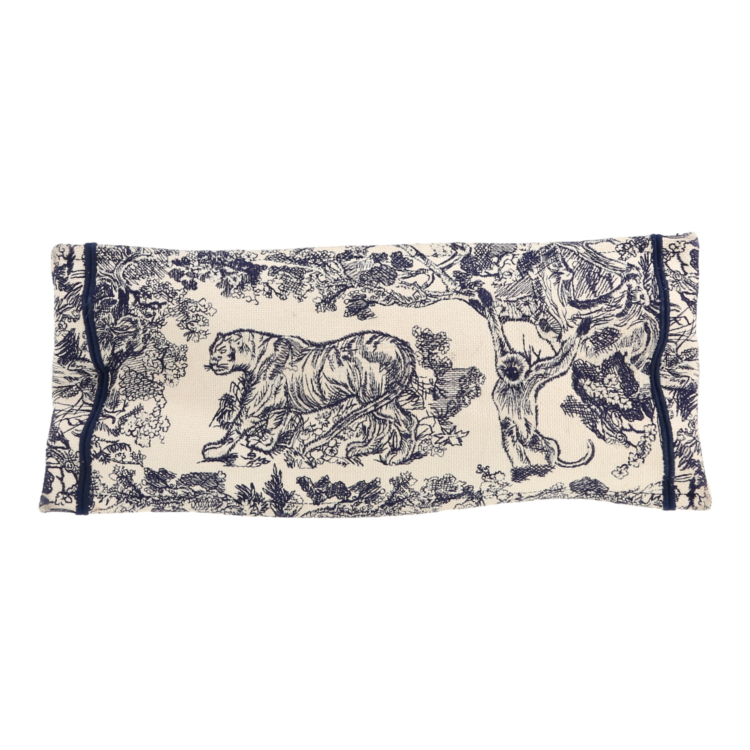 Sac cabas Dior  Book Tote en toile bleue et beige - Detail D1