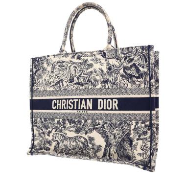 Sac cabas Dior  Book Tote en toile bleue et beige