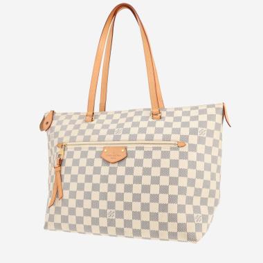 Louis Vuitton  Iena handbag  in azur damier canvas  and natural leather
