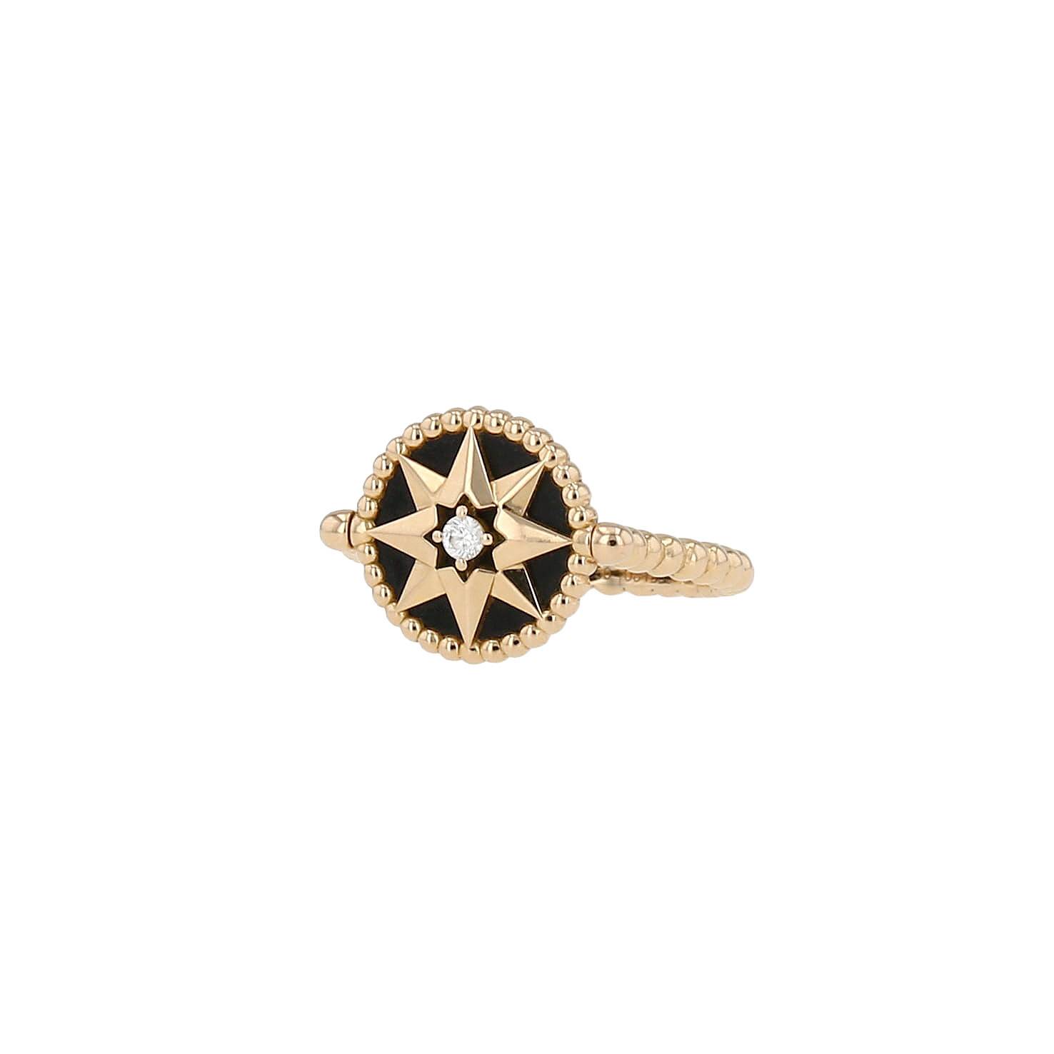 18K YG ダイヤモンド0.10《DIOR》ROSE DES VENTS リング Rose Des Vents Ring White Gold and Diamonds | DIOR