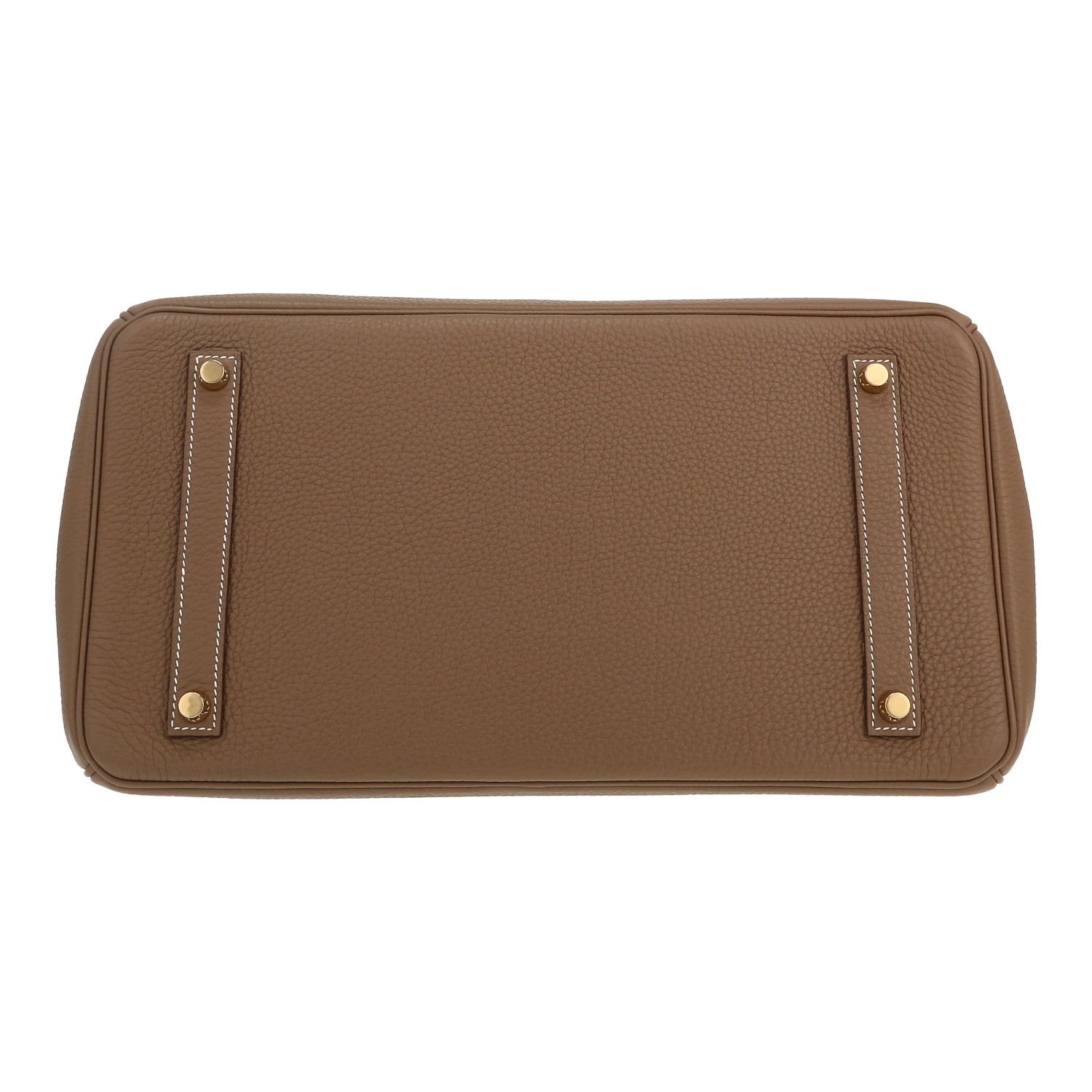 Bolso de mano Hermès  Birkin 35 cm en cuero togo marrón etoupe - Detail D1