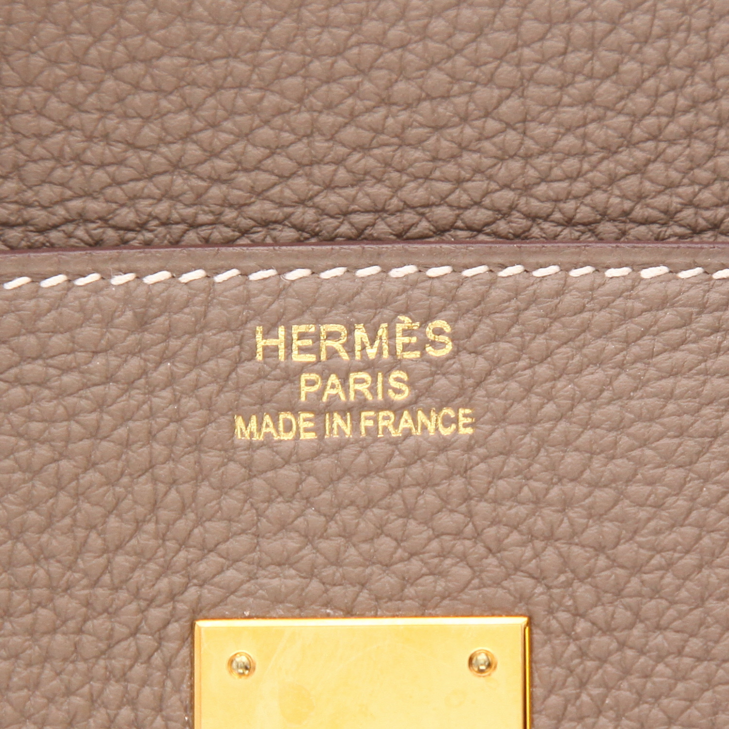 Borsa Hermès  Birkin 35 cm in pelle togo etoupe - Detail D2