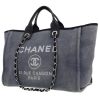 Chanel  Deauville shopping bag  in blue canvas  and blue leather - 00pp thumbnail