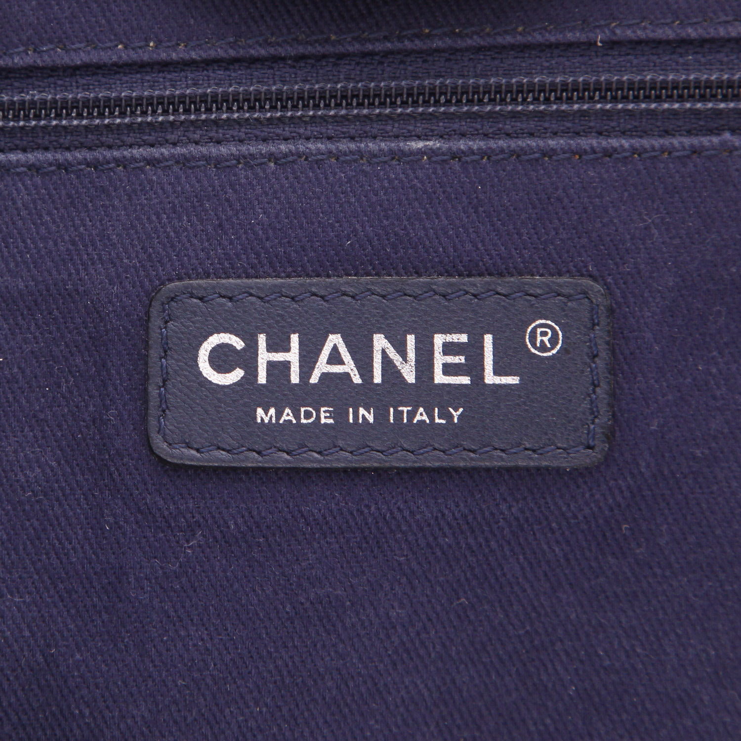 Bolso Cabás Chanel  Deauville en lona azul y cuero azul - Detail D2