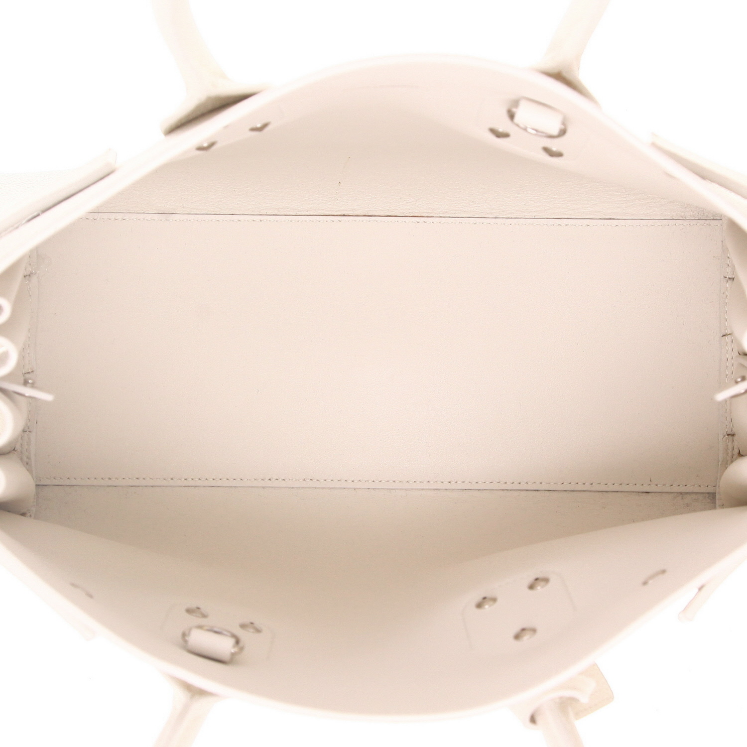 Saint Laurent  Sac de jour small model  handbag  in white grained leather - Detail D4