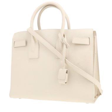 Sac à main Saint Laurent  Sac de jour petit modèle  en cuir grainé blanc