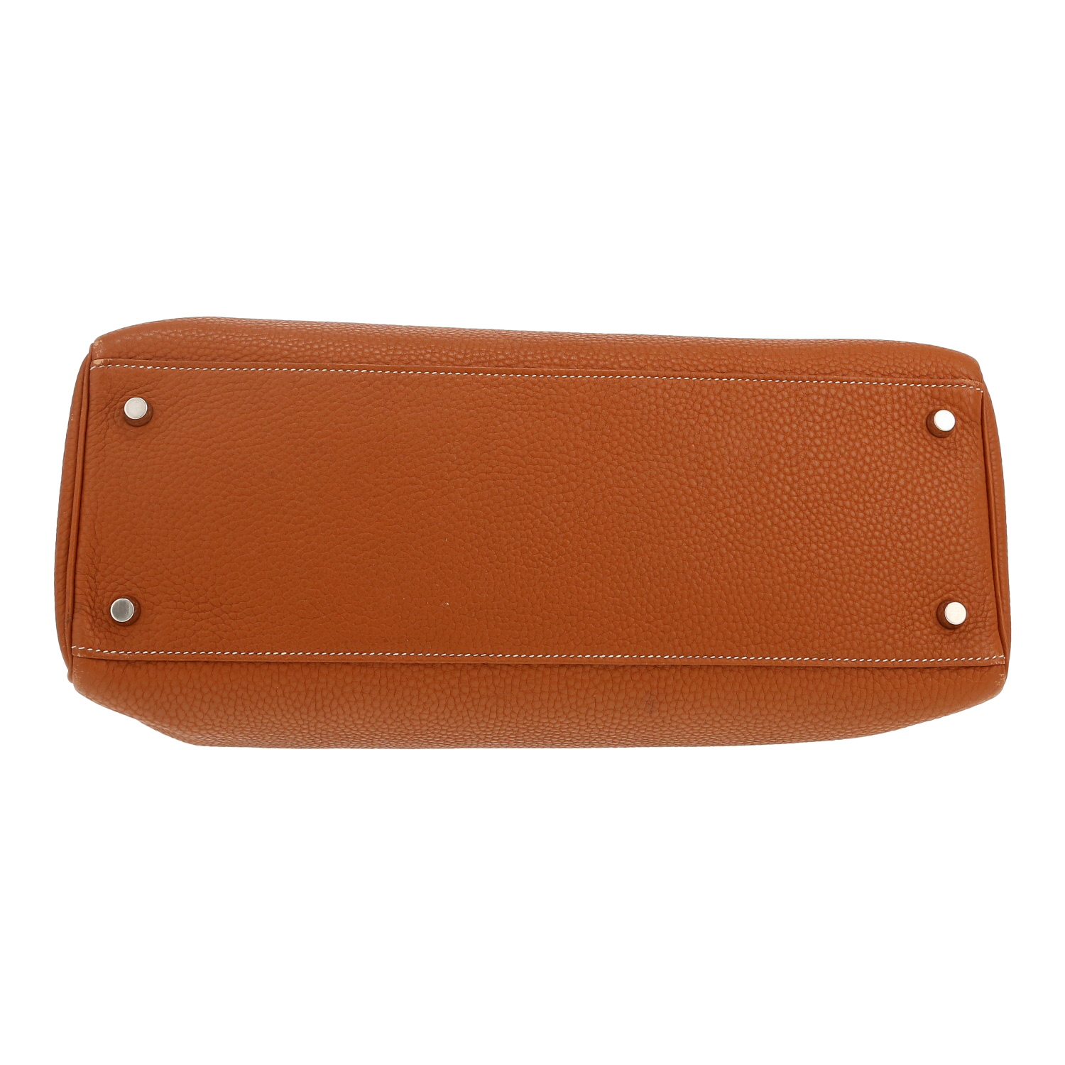 Hermès  Kelly 35 cm handbag  in gold togo leather - Detail D1