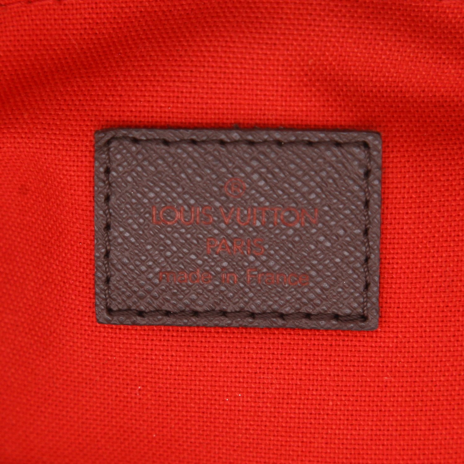 Bolso de mano Louis Vuitton  Belem en lona a cuadros ébano y cuero marrón - Detail D2