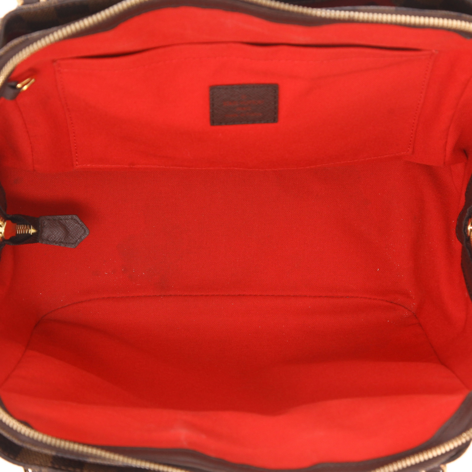 Sac à main Louis Vuitton  Belem en toile damier ébène et cuir marron - Detail D3