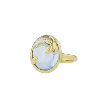 Anello Tiffany & Co Olive Leaf in oro giallo e topazio blu