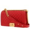 Chanel  Boy shoulder bag  in red quilted grained leather - 00pp thumbnail