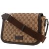 Bolso bandolera Gucci   en tejido "Suprême GG" beige y cuero marrón - 00pp thumbnail