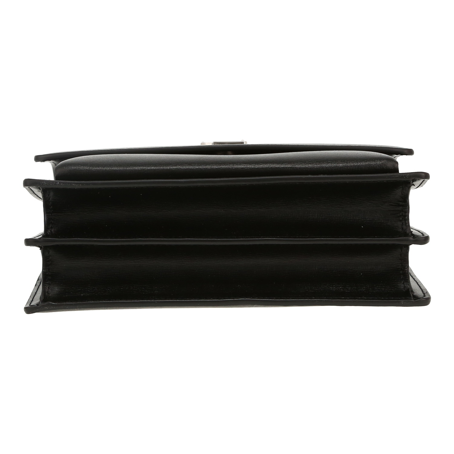 Sac bandoulière Saint Laurent  Sunset moyen modèle  en cuir noir - Detail D1