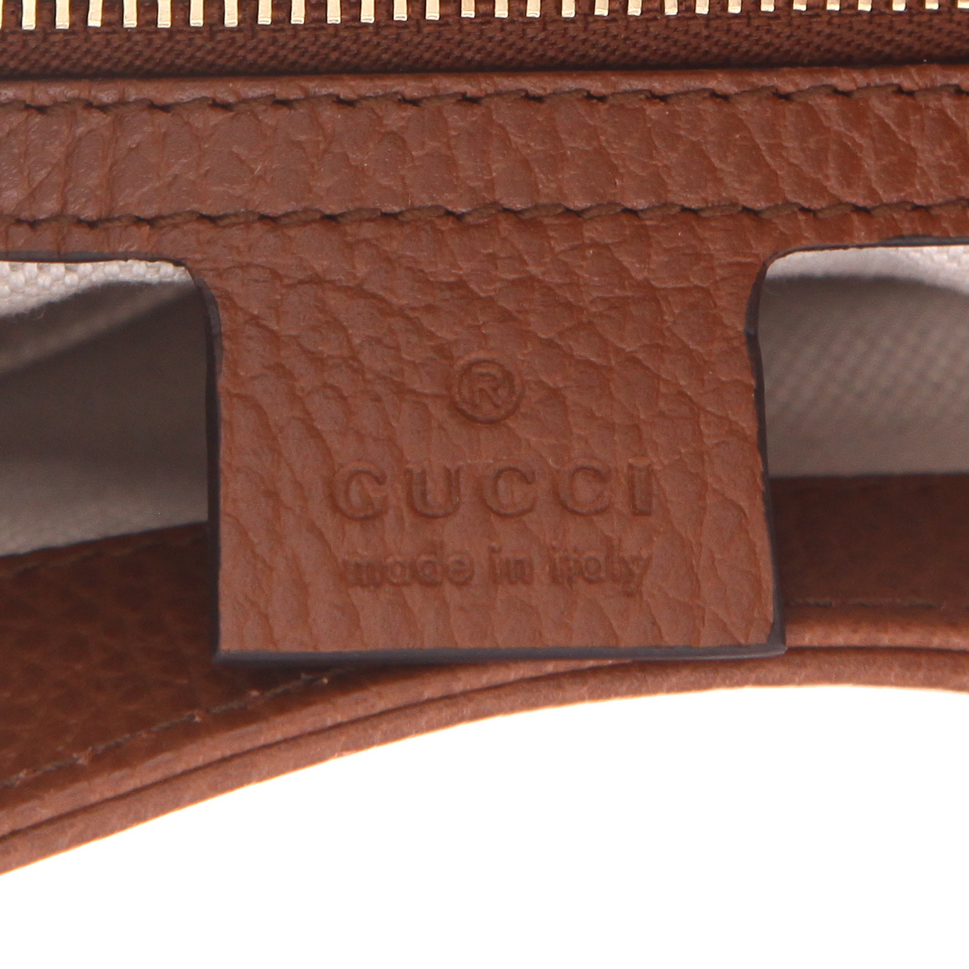 Bolso de mano Gucci  Jackie en lona denim Monogram azul y cuero marrón - Detail D2