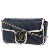 Bolso bandolera Gucci  GG Marmont mini  en cuero acolchado azul y blanco - 00pp thumbnail