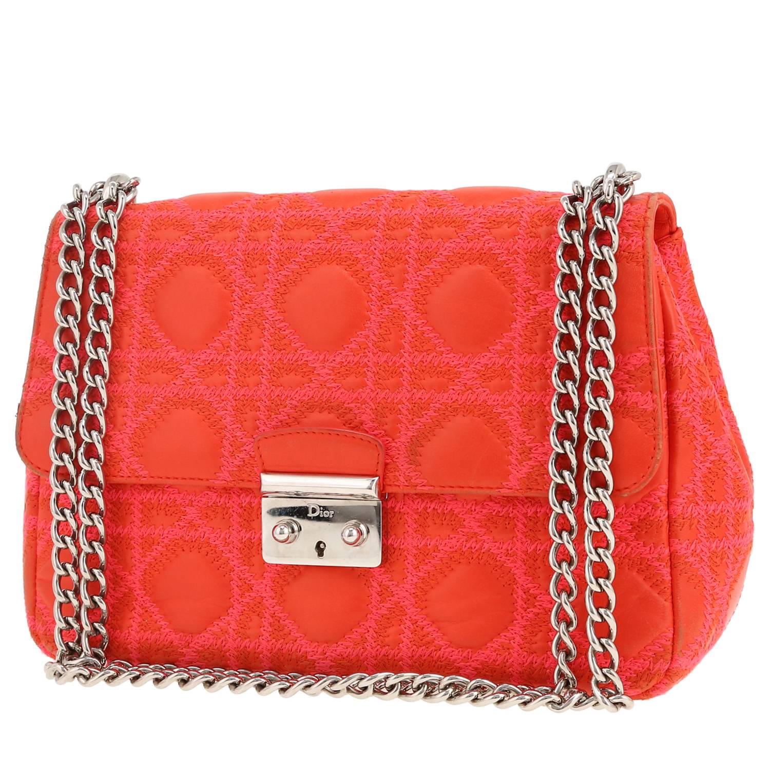 Dior Miss Dior Promenade handbag in orange leather cannage