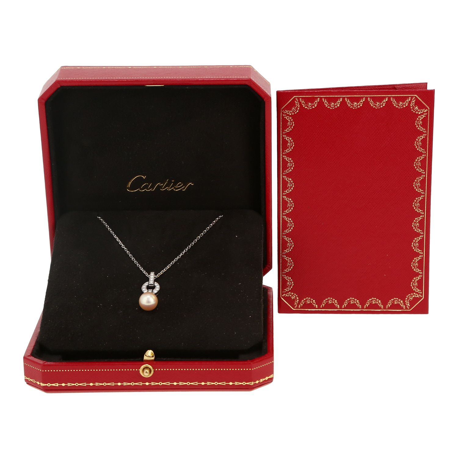 Cartier Himalia pendant in white gold, diamonds and cultured pearl - Detail D2