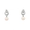 Cartier Himalia earrings in white gold, diamonds and cultured pearls - 360 thumbnail