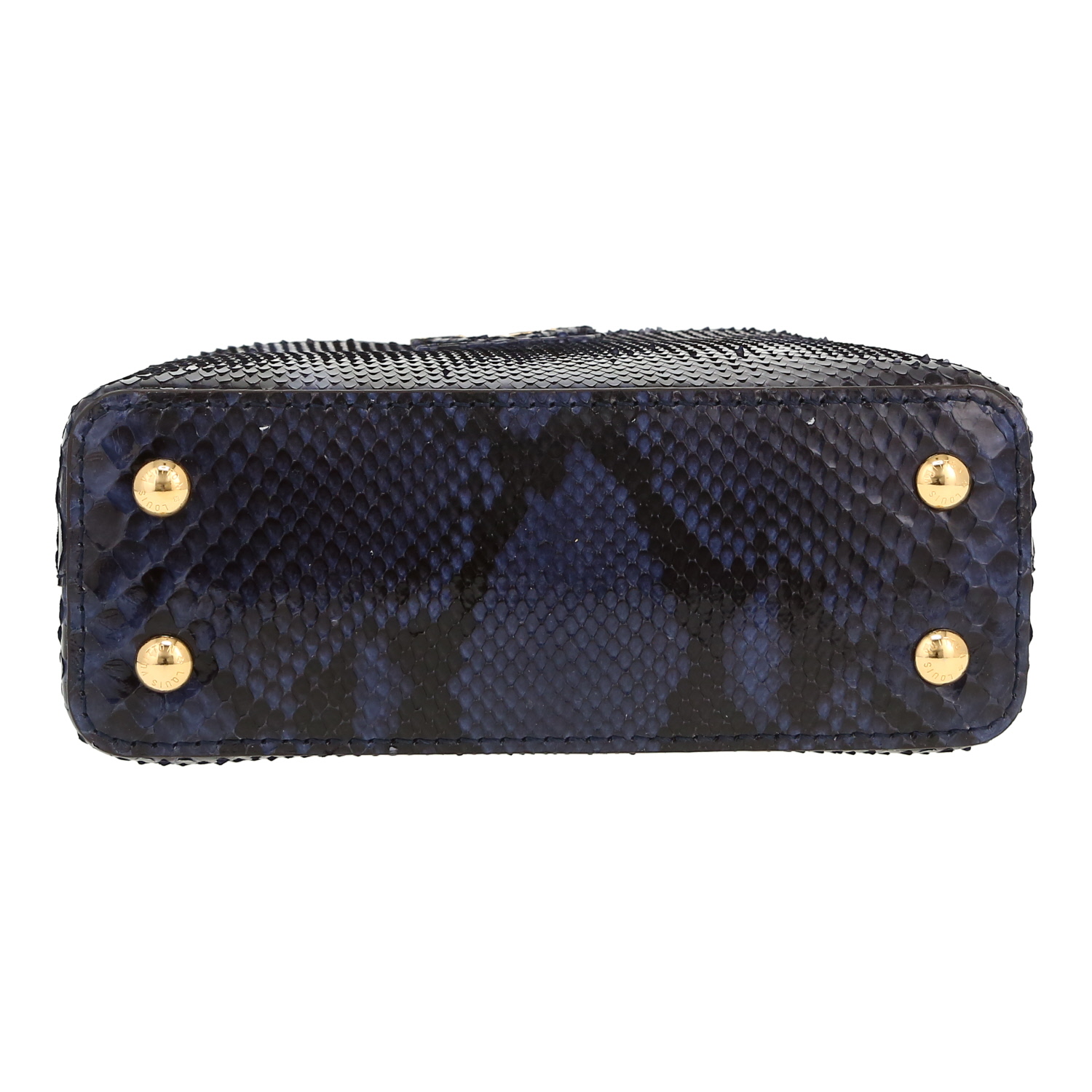 Louis Vuitton  Capucines Mini shoulder bag  in blue python - Detail D1