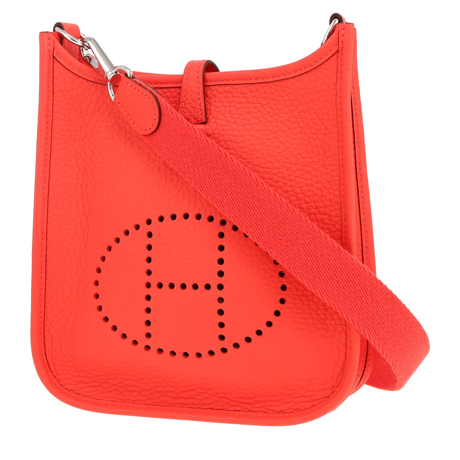 Bolso bandolera Hermès  Mini Evelyne en cuero taurillon clémence Orange Field