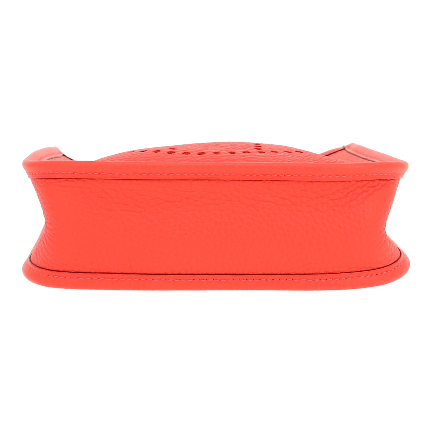 Sac bandoulière Hermès  Mini Evelyne en cuir taurillon clémence Orange Field - Detail D1