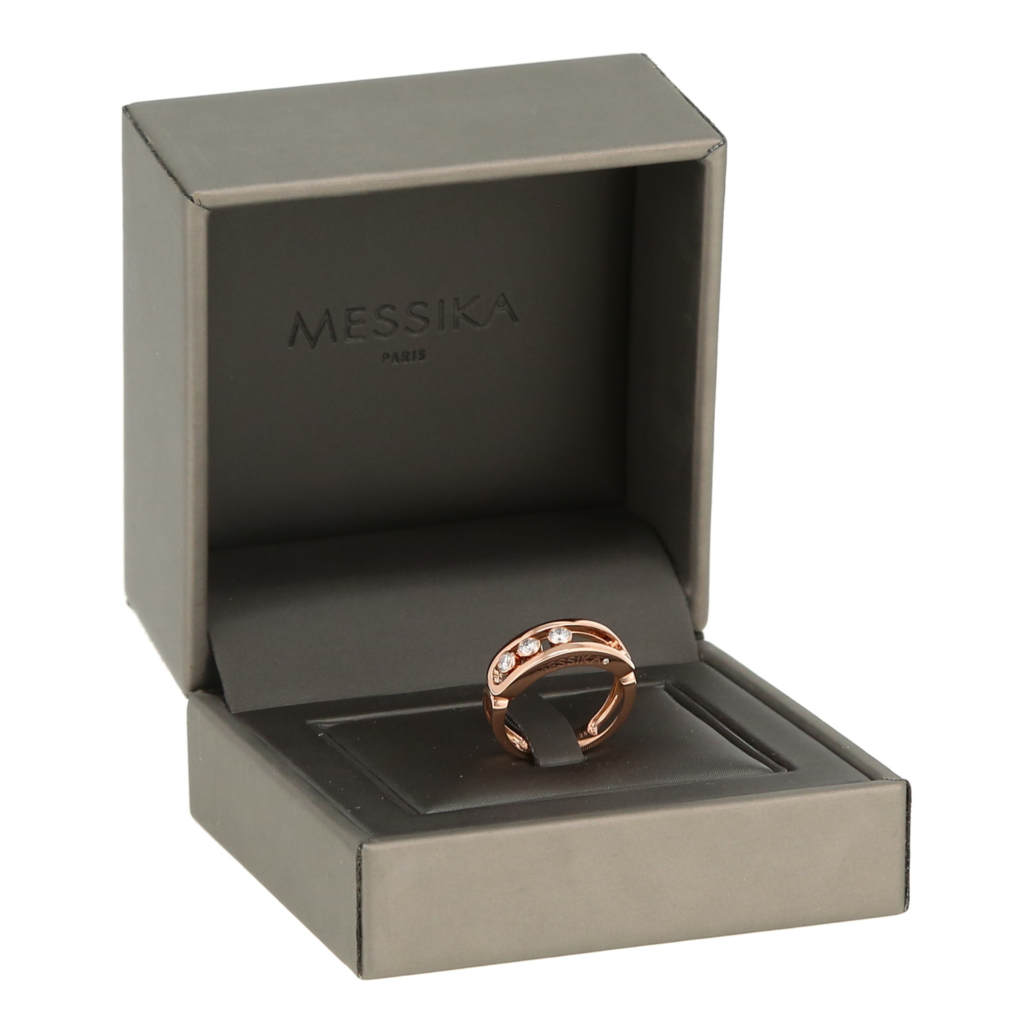 Messika Move ring in pink gold and diamonds - Detail D2