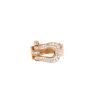 Fred Force 10 large model ring in pink gold, diamonds and stainless steel - 360 thumbnail