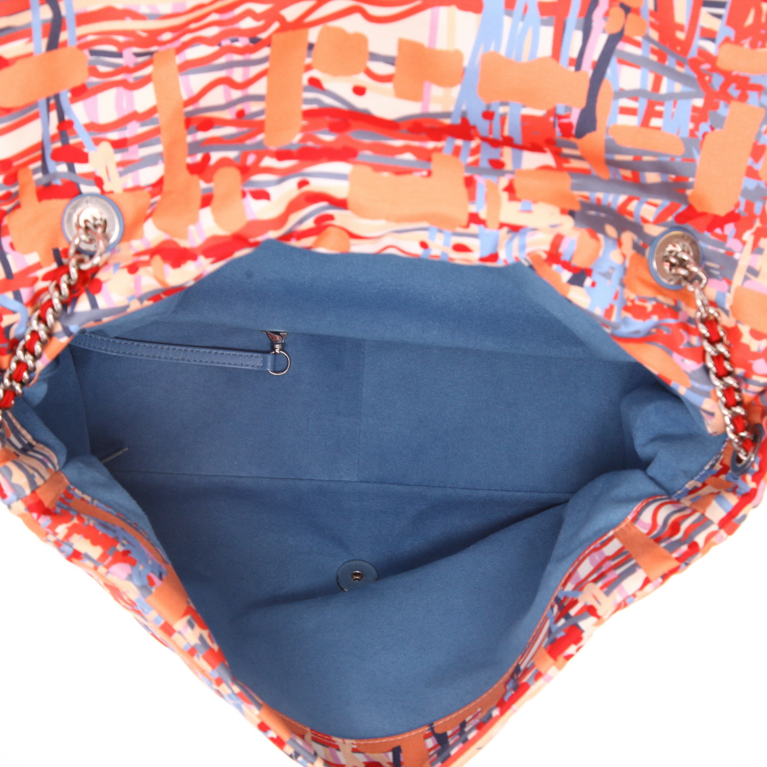 Chanel   handbag  in orange canvas - Detail D3