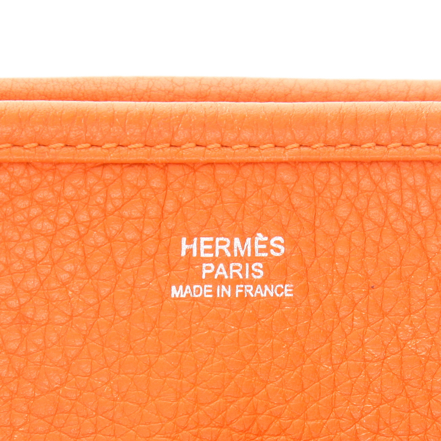 Bolso bandolera Hermès  Evelyne en cuero togo naranja - Detail D2