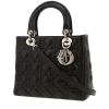 Bolso de mano Dior  Lady Dior en cuero cannage negro - 00pp thumbnail