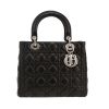 Bolso de mano Dior  Lady Dior en cuero cannage negro - 360 thumbnail