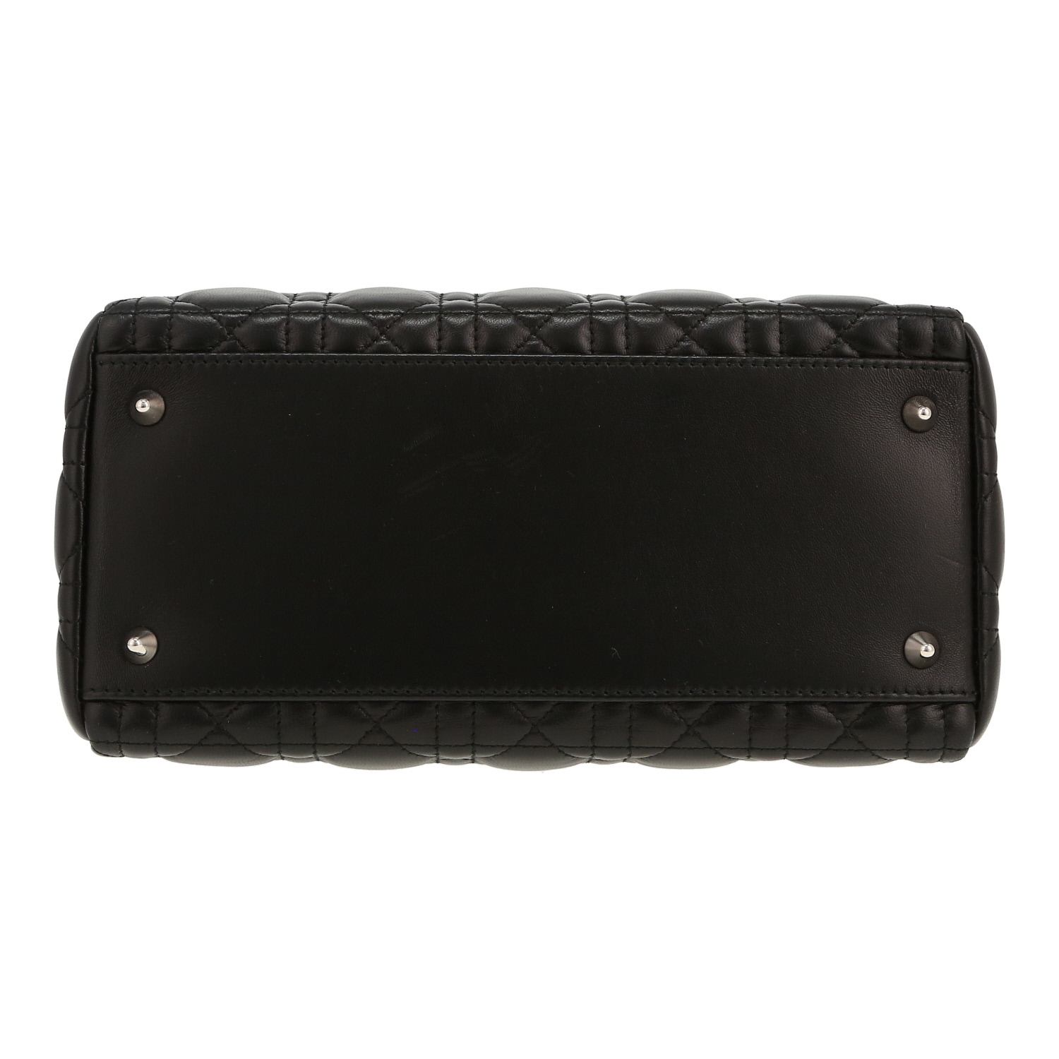 Dior  Lady Dior handbag  in black leather cannage - Detail D1