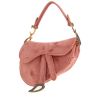 Borsa Dior  Saddle mini  in velluto rosa - 00pp thumbnail