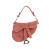 Bolso de mano Dior  Saddle mini  en terciopelo rosa - 360 thumbnail