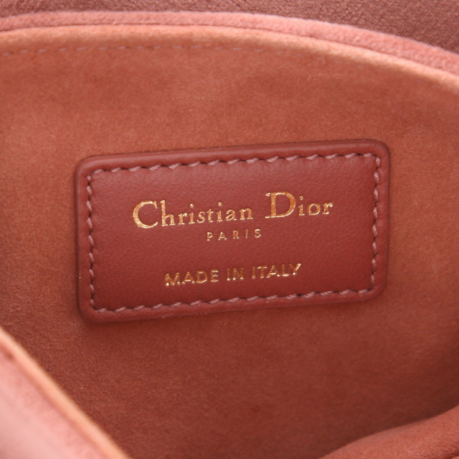 Dior  Saddle mini  handbag  in pink velvet - Detail D2