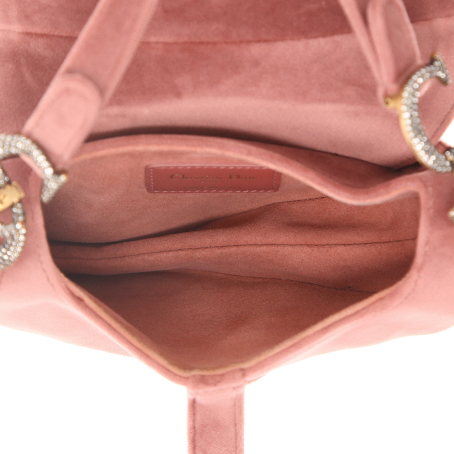 Bolso de mano Dior  Saddle mini  en terciopelo rosa - Detail D3