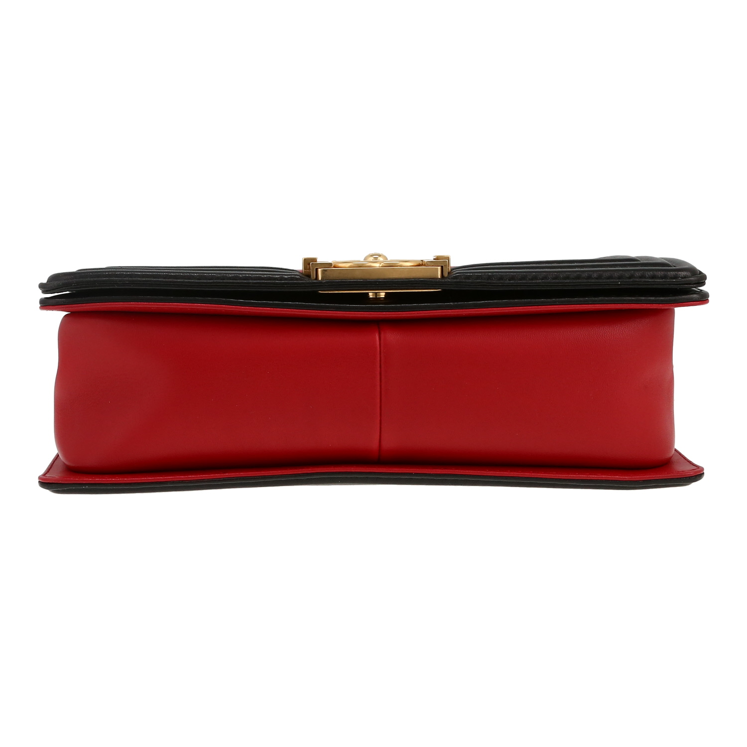 Bolso de mano Chanel  Boy en cuero rojo y azul marino - Detail D1