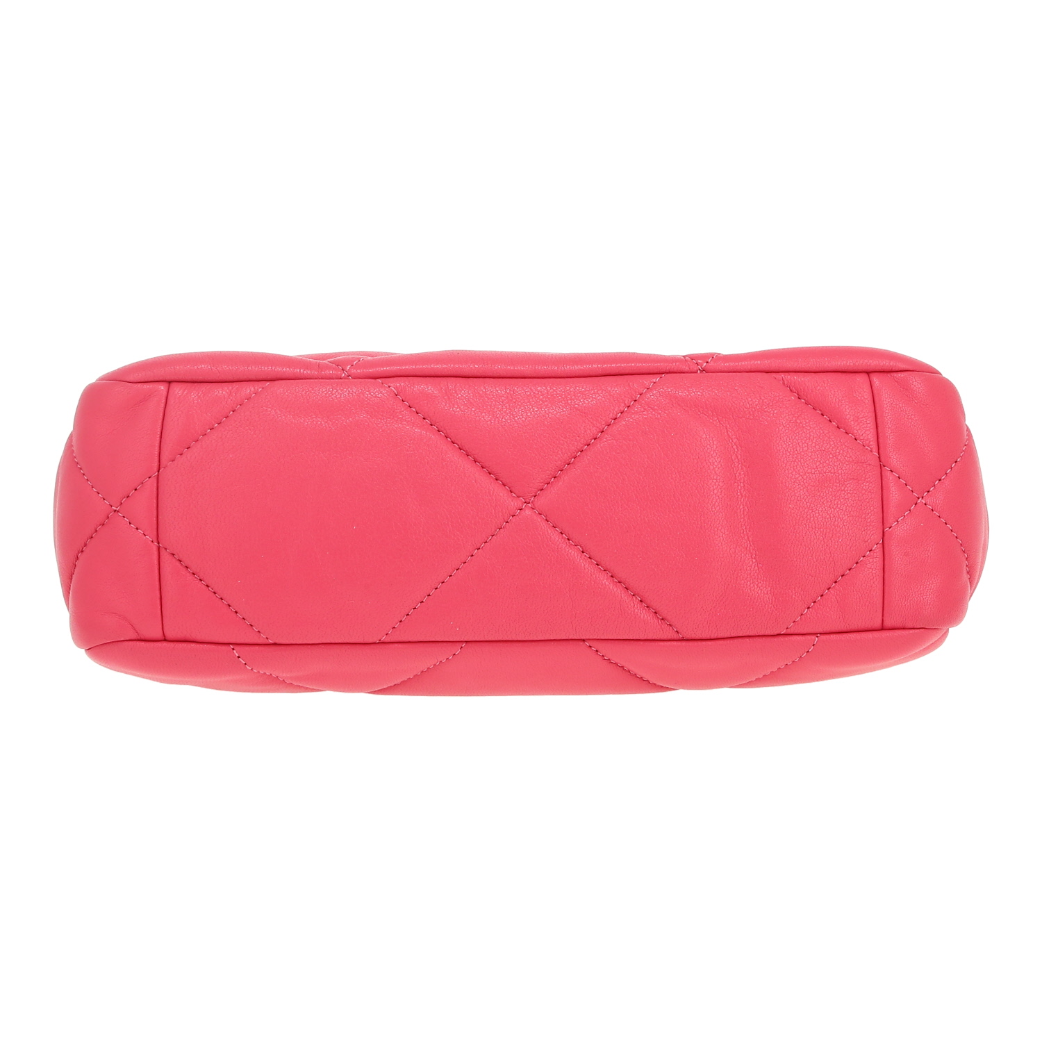 Sac bandoulière Chanel  19 en cuir matelassé rose - Detail D1