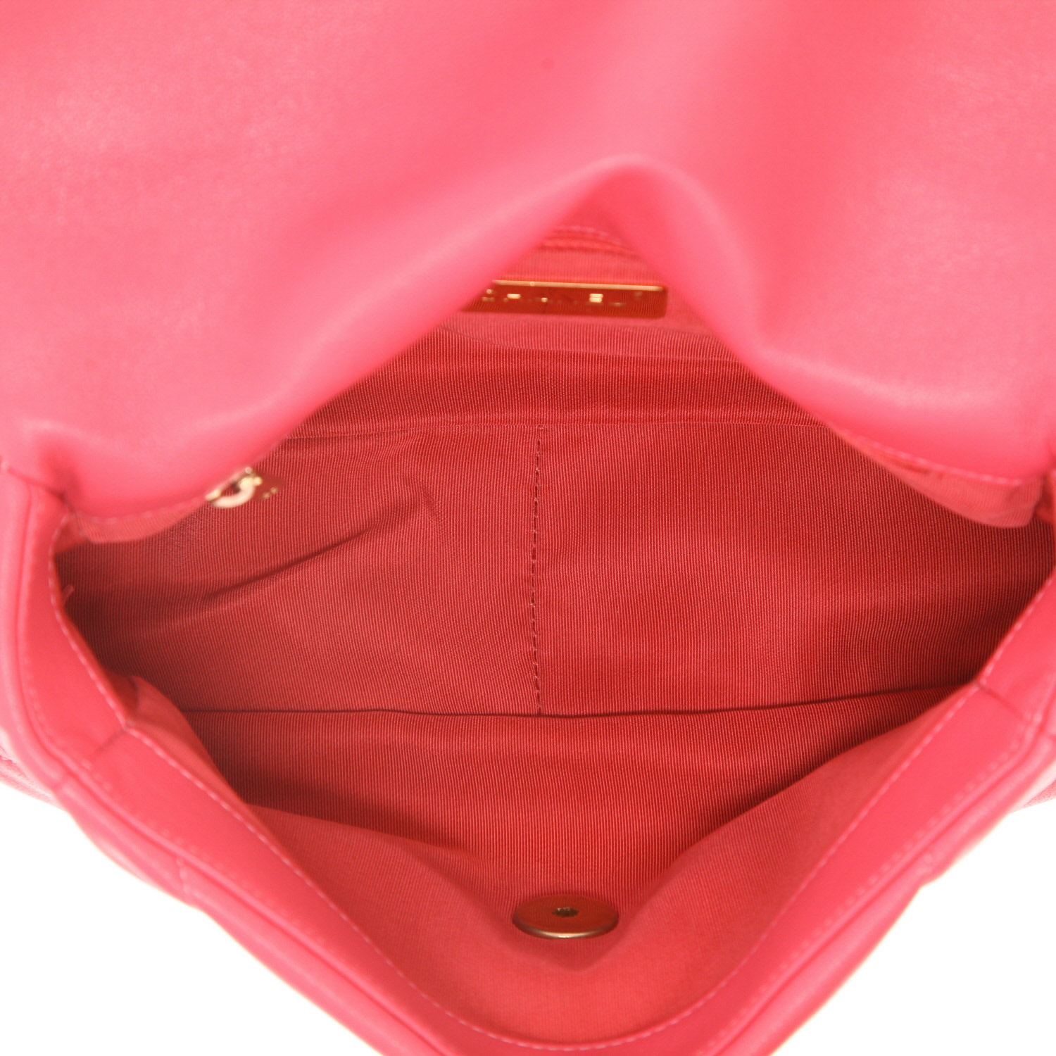 Sac bandoulière Chanel  19 en cuir matelassé rose - Detail D3