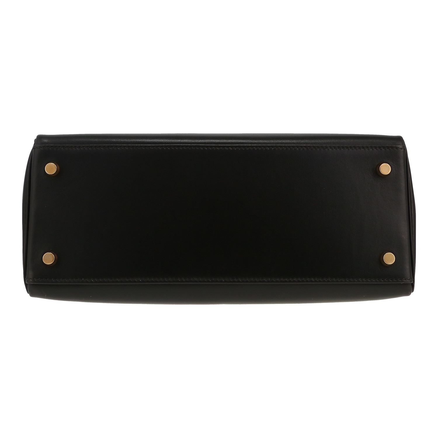 Bolso de mano Hermès  Kelly 28 cm en cuero box negro - Detail D1