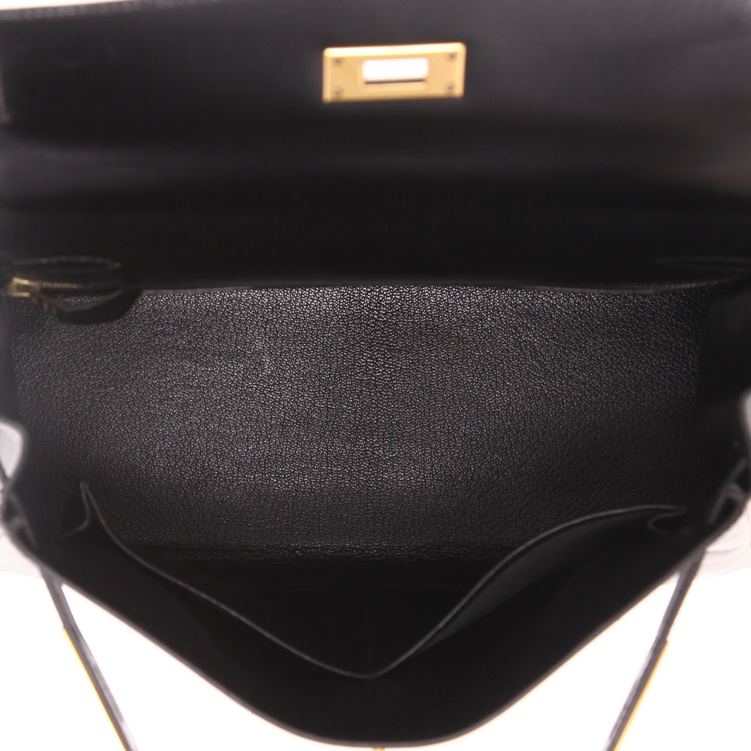 Borsa Hermès  Kelly 28 cm in pelle box nera - Detail D3