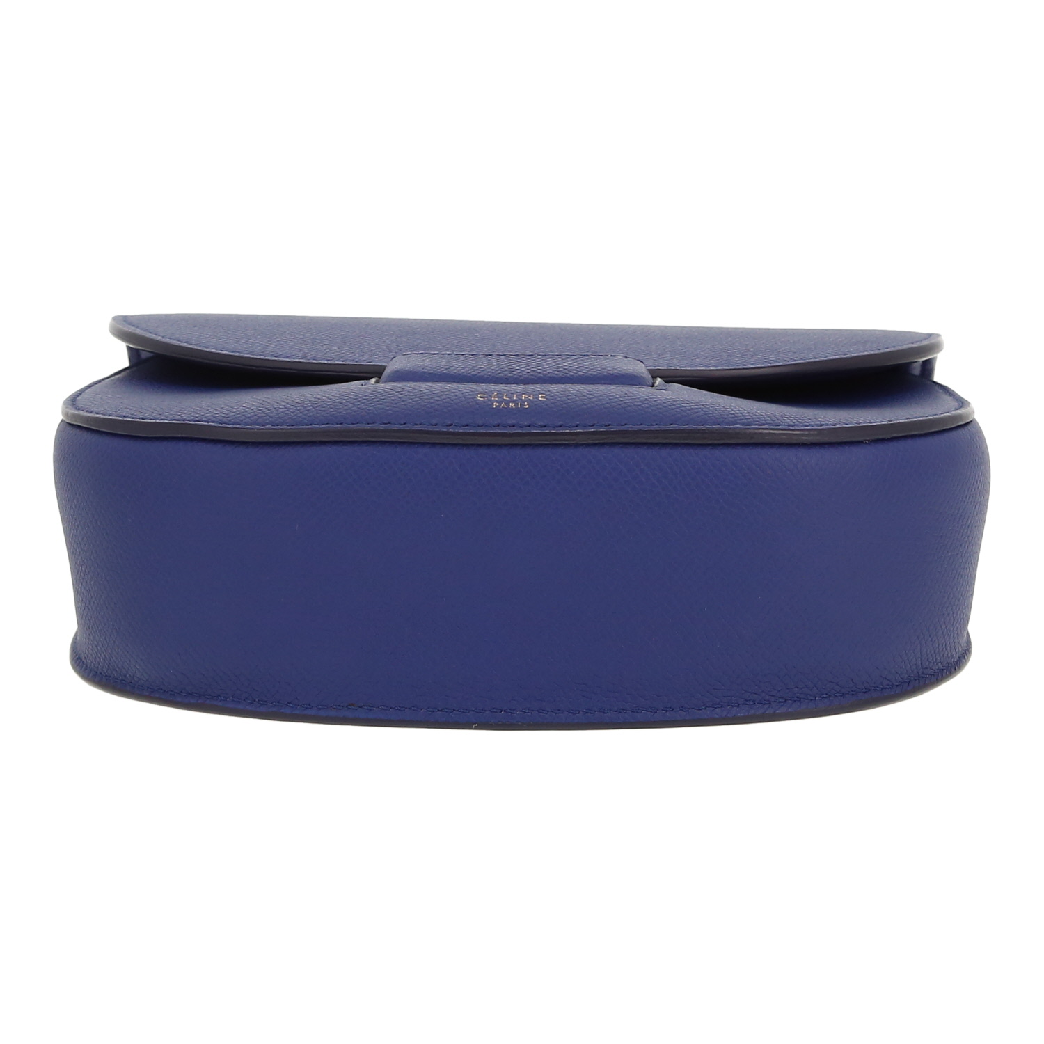 Sac bandoulière Celine  Trotteur petit modèle  en cuir grainé bleu - Detail D1
