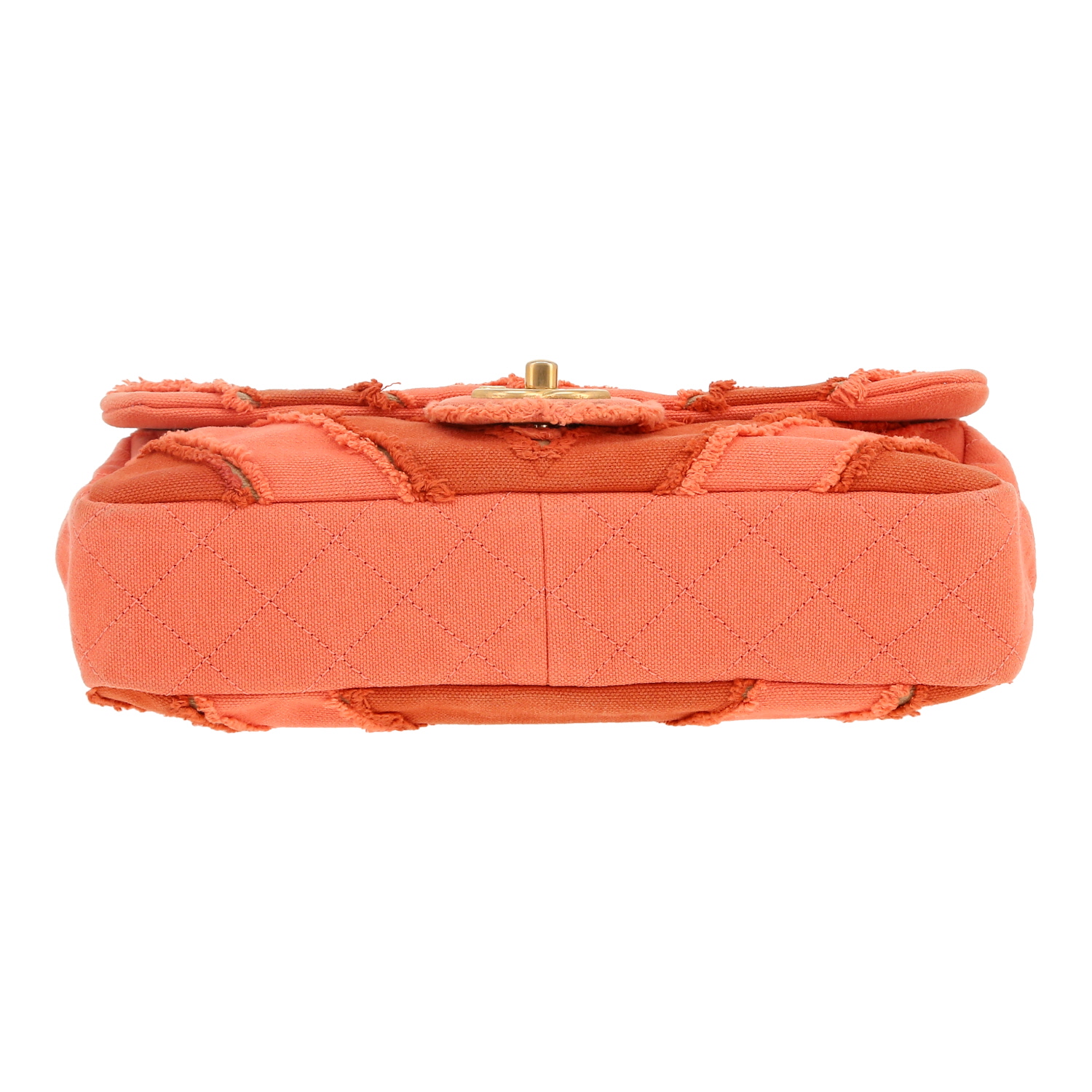 Chanel  Timeless handbag  in orange chevrons canvas - Detail D1