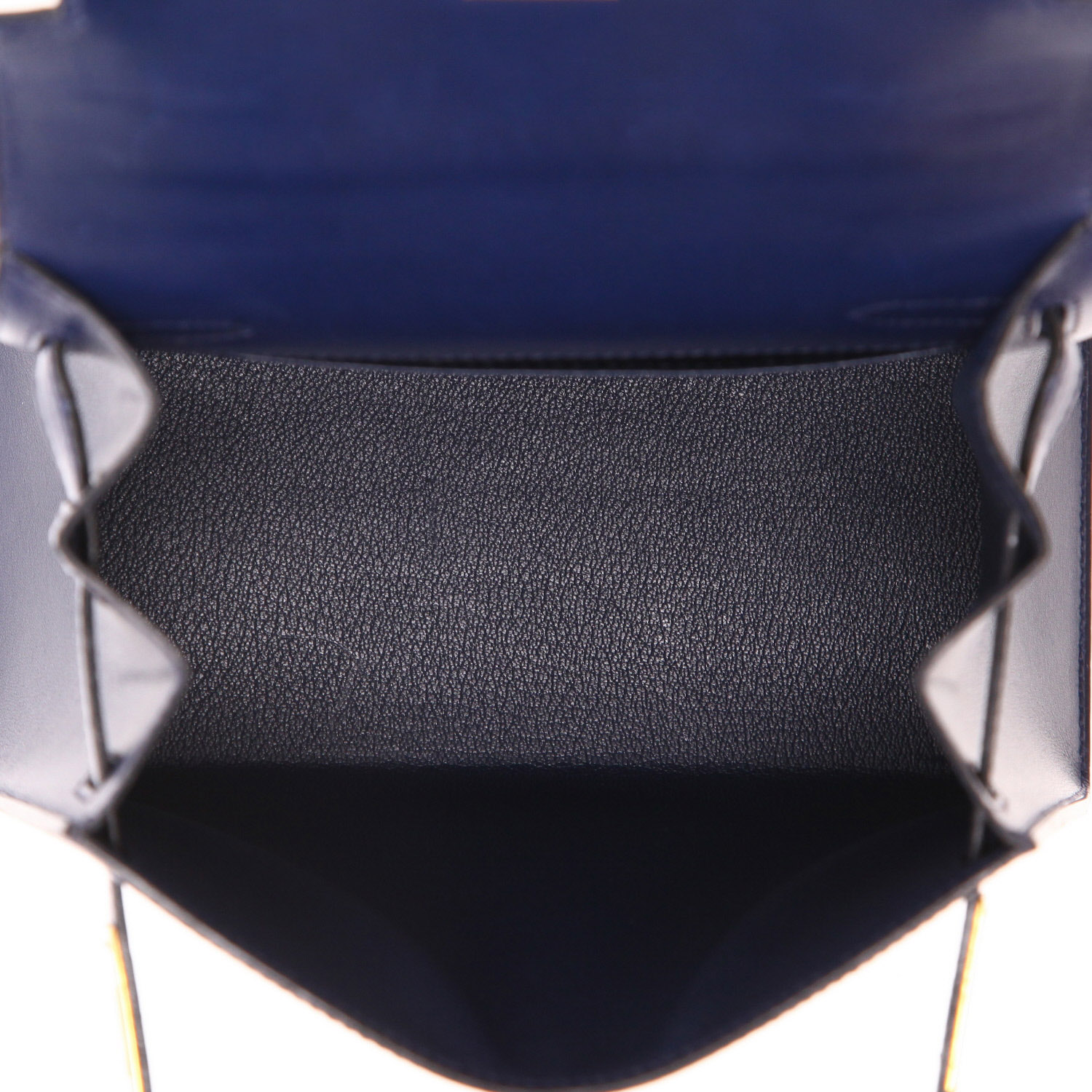 Hermès  Kelly 20 cm shoulder bag  in Sapphire Blue box leather - Detail D4